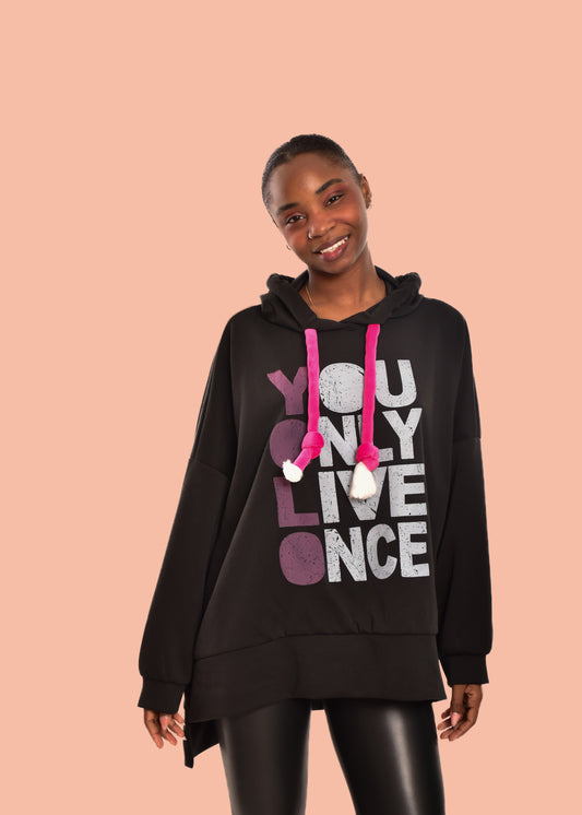 SUDADERA YOU ONLY-NEGRA