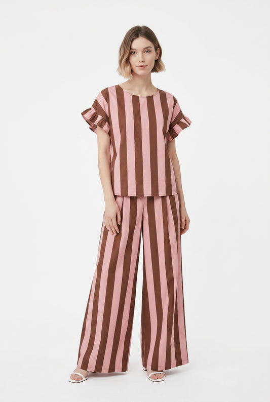CONJUNTO RAYAS ANCHAS-ROSA