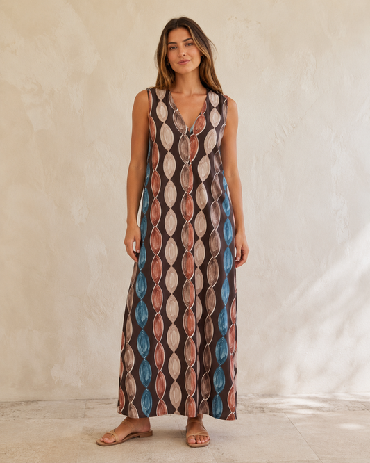 VESTIDO CADENAS-MARRÓN