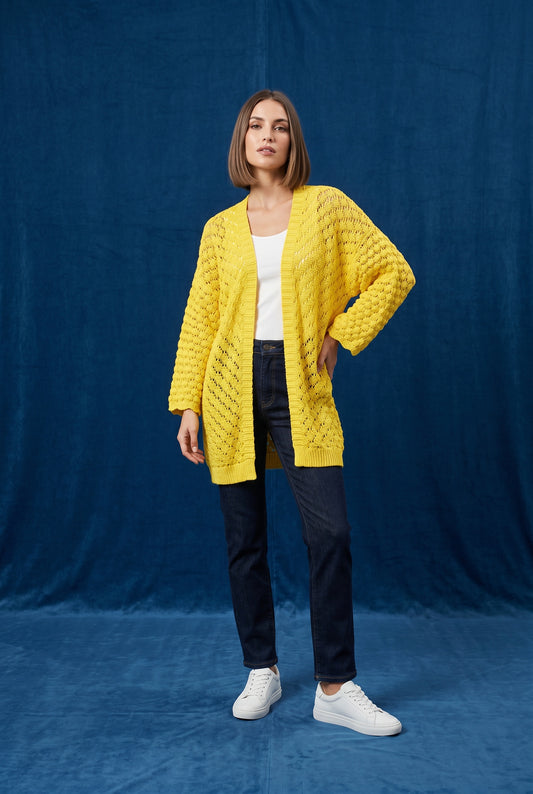 CHAQUETA PUNTO CORTA-AMARILLA