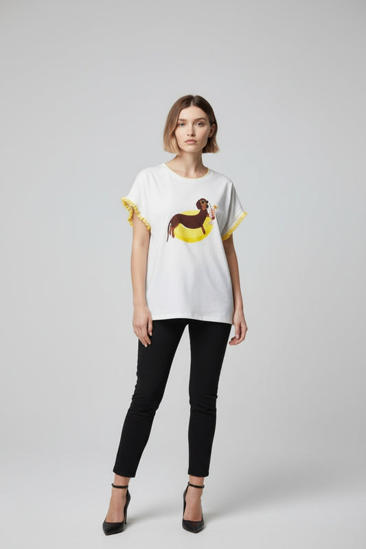 CAMISETA PERRITO-AMARILLA