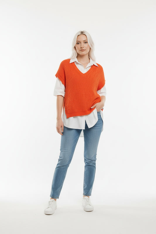 BLUSA + CHALECO NARANJA