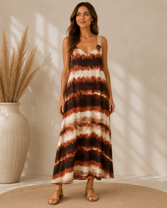 VESTIDO TIE DYE- MARRÓN