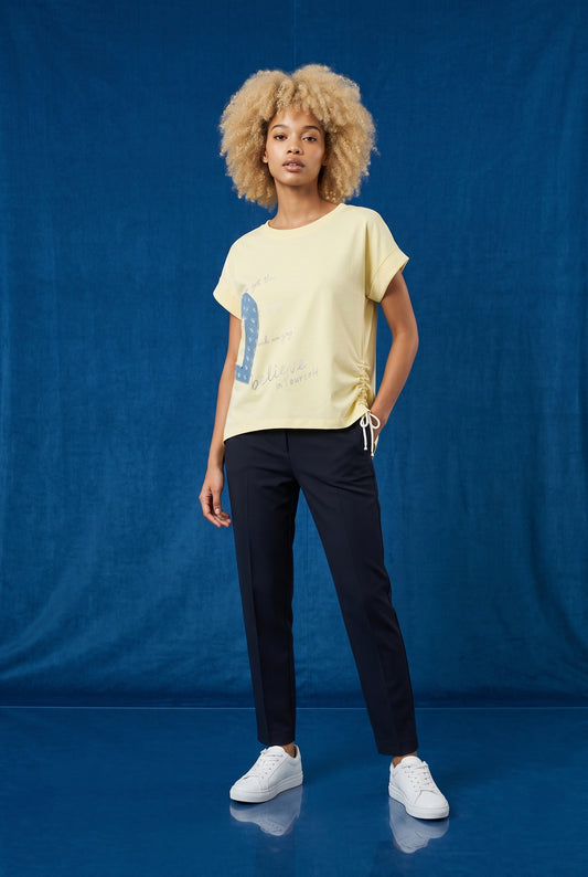 CAMISETA FRUNCE-AMARILLA