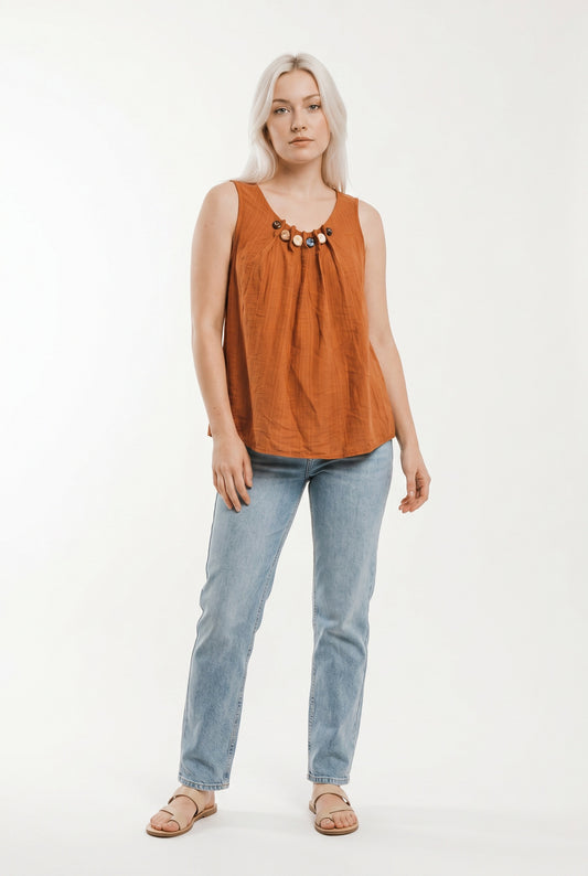 BLUSA PIEDRAS TEJA