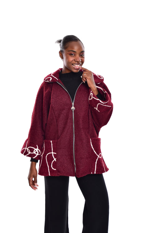 ABRIGO RIZO ONDA-GRANATE