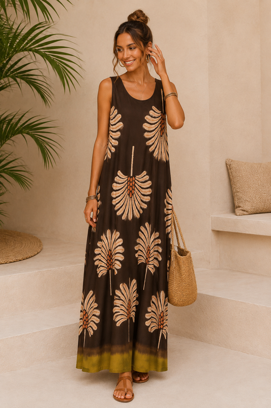 VESTIDO LICRA PAMS-MARRÓN