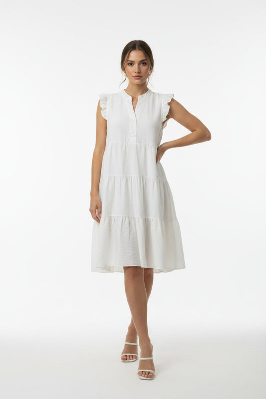 VESTIDO FRANJAS-BLANCO