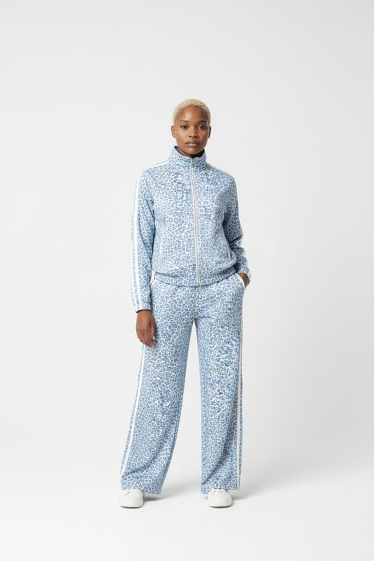 CHÁNDAL ANIMAL PRINT MANGA LARGA-AZUL