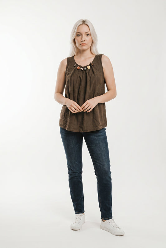 BLUSA PIEDRAS MARRÓN