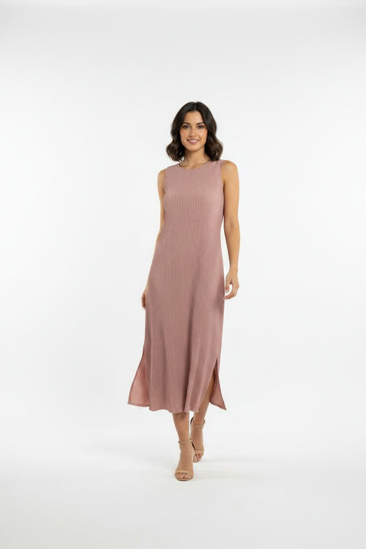 VESTIDO PLISADO-ROSA