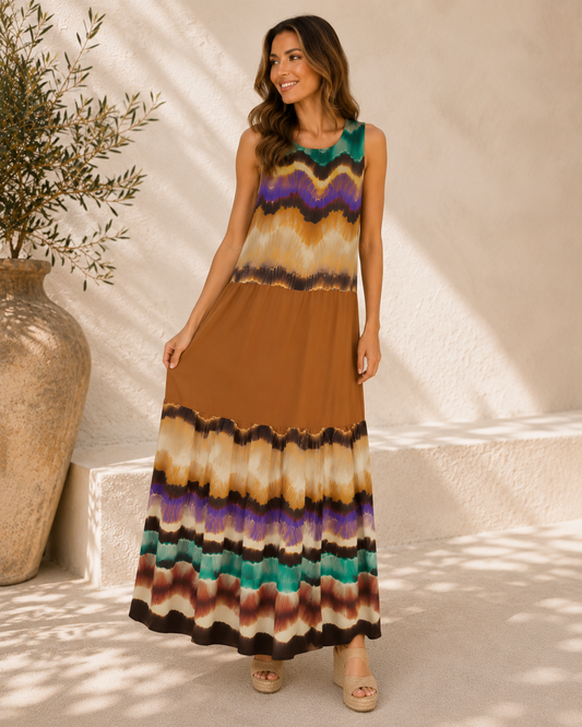 VESTIDO TIE DYE-TOSTADO