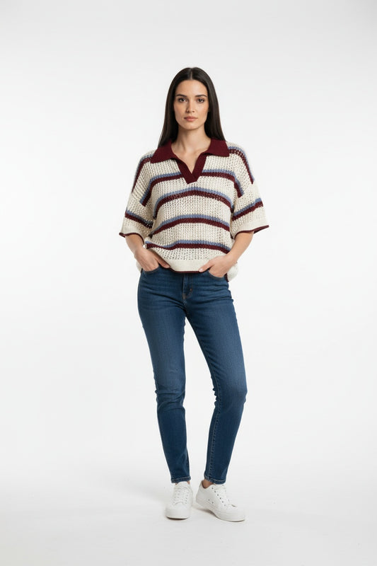 JERSEY POLO FRANJAS-GRANATE