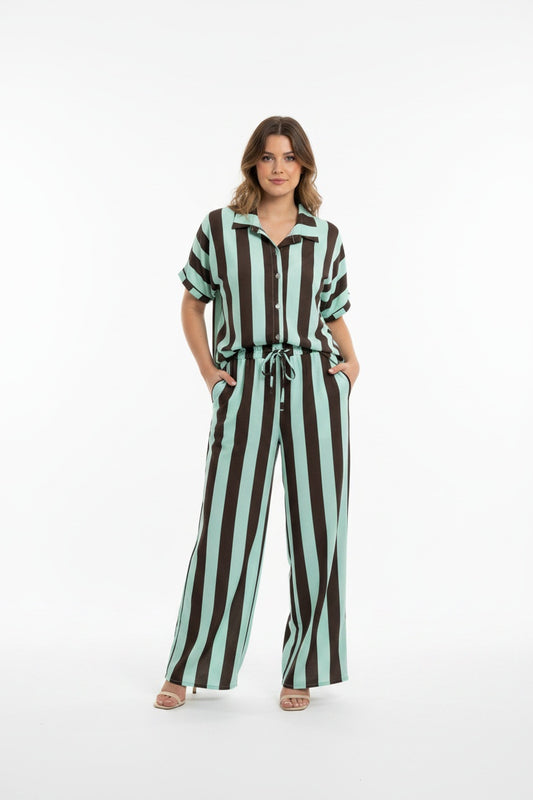 CONJUNTO RAYAS BOT- TURQUESA