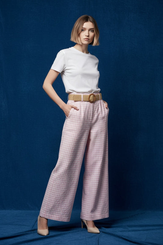 PANTALÓN CUADRO VICHY- ROSA