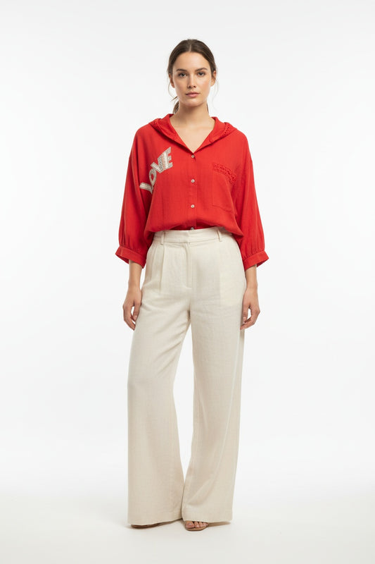 CHAQUETA LINO LOVE- ROJA