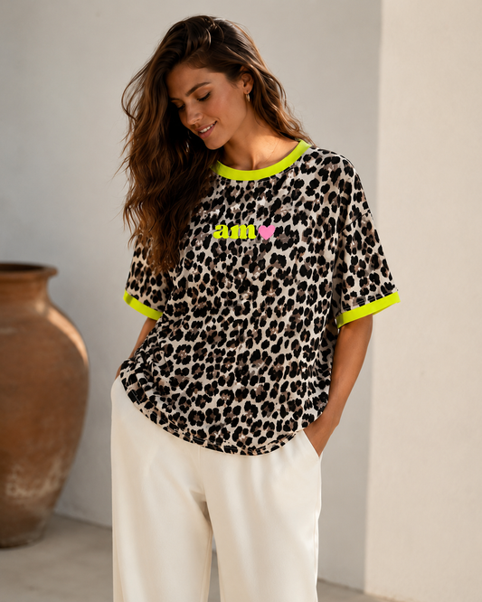 CAMISETA ANIMAL PRINT- AMARILLA