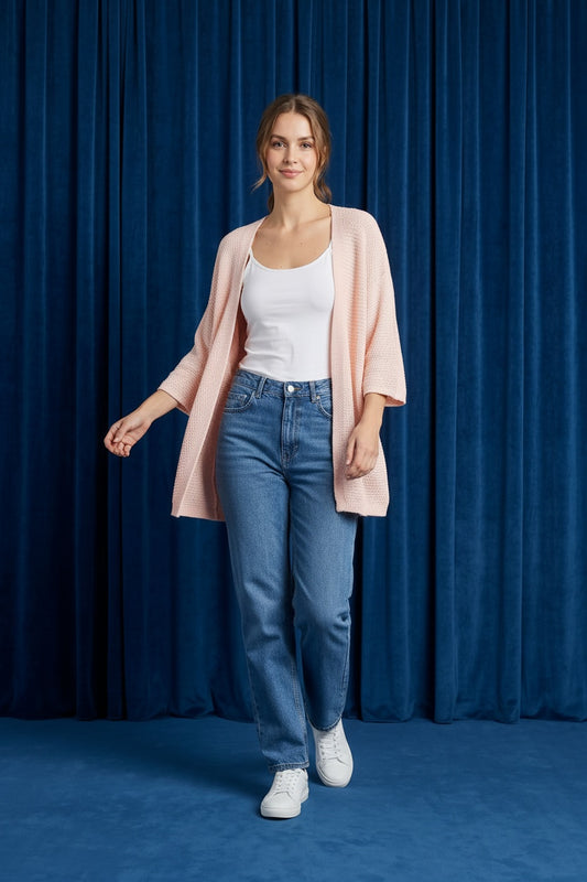 CHAQUETA PUNTO CORTA-ROSA