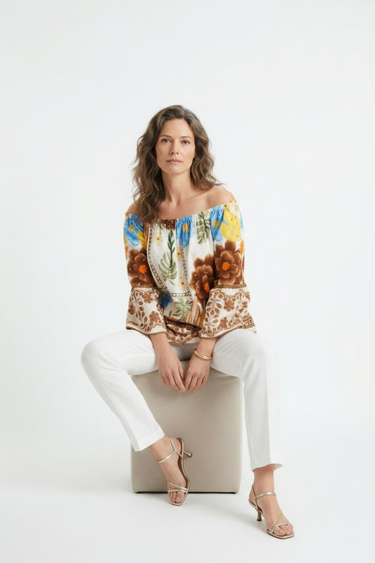 BLUSA TROPI -MARRÓN