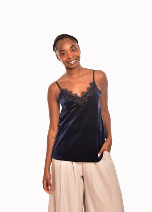 LENCERA TERCIOPELO-AZUL