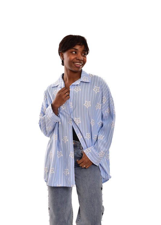 BLUSA AZUL ESTRELLAS