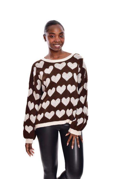 JERSEY CORAZONES-MARRÓN