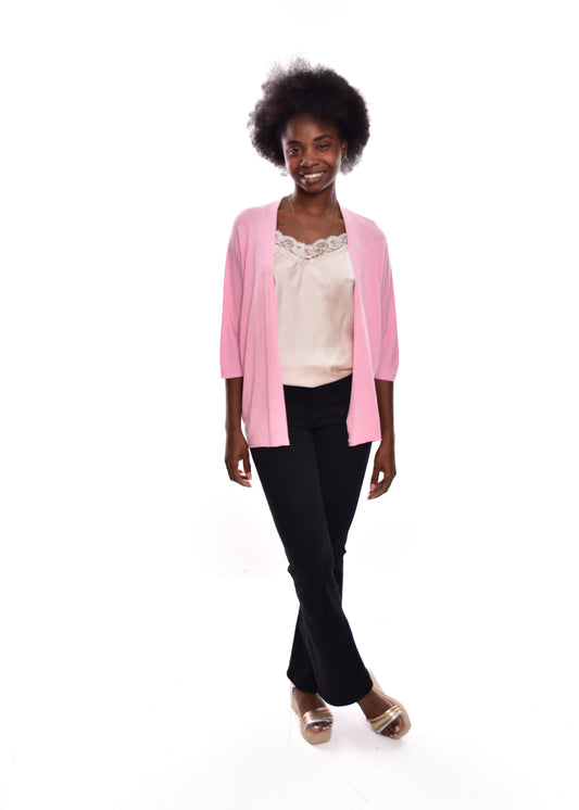 CHAQUETA PUNTO CORTA-ROSA