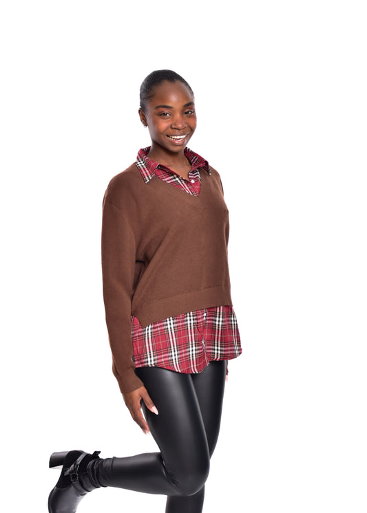 JERSEY SOBRECAMISA-MARRÓN