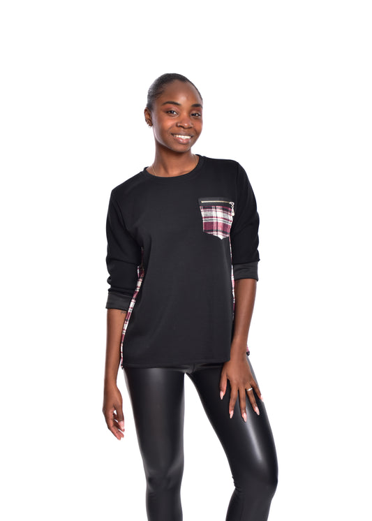 SUDADERA CUADROS-NEGRO