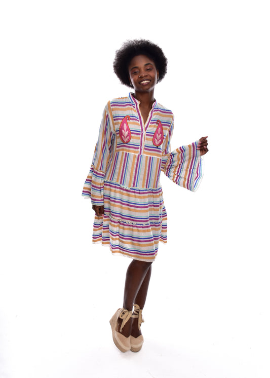 VESTIDO MULTI  FRANJAS-COL