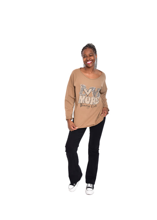 SUDADERA MORE LOVE-TOSTADO