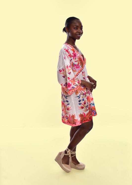 VESTIDO TROPICAL-NARANJA