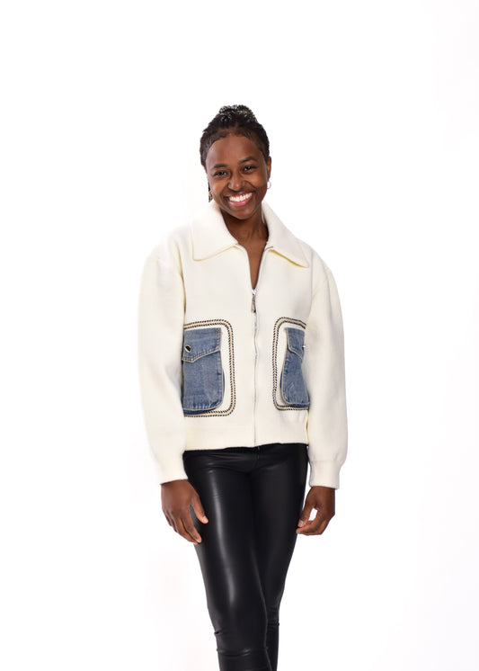 BOMBER BOLSILLOS-BEIGE