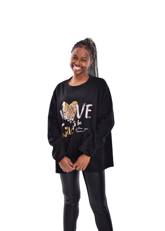 SUDADERA LOVE TO BE-NEGRA