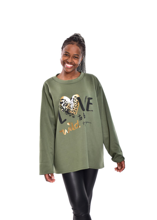 SUDADERA LOVE TO BE-KHAKI