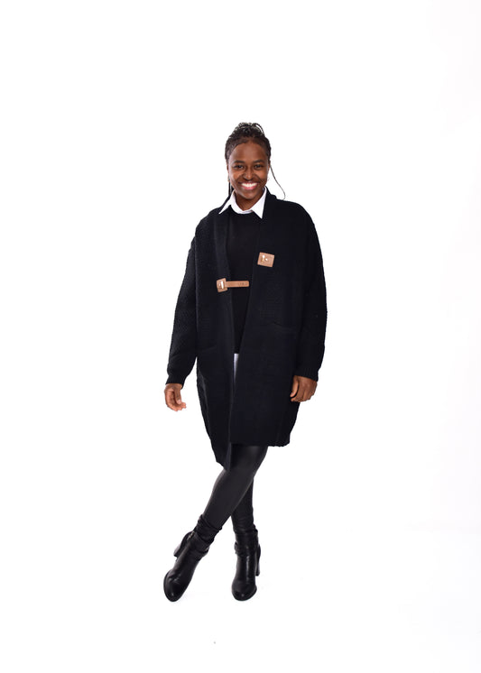 CHAQUETA PUNTO GRUESO-NEGRO