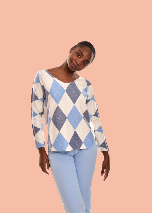 JERSEY ROMBOS-AZUL OSCURO