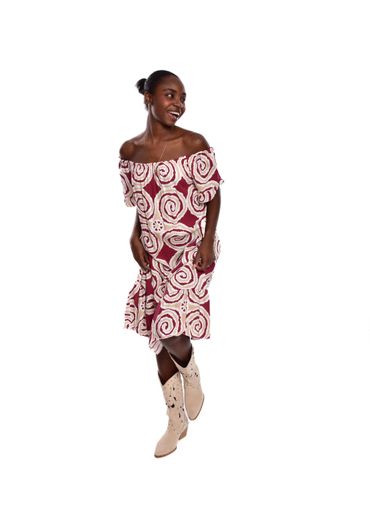 VESTIDO CIRCLES-GRANATE