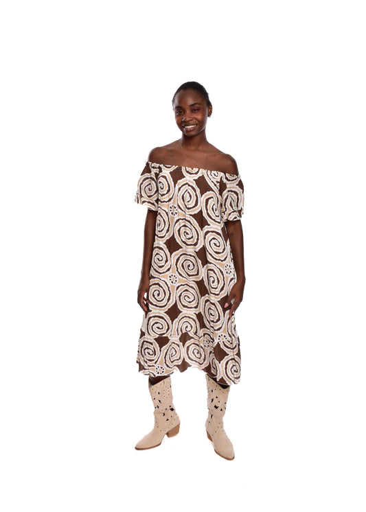 VESTIDO CIRCLES-MARRÓN