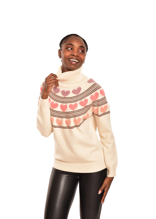 JERSEY CORAZONES CUELLO VUELTO-BEIGE