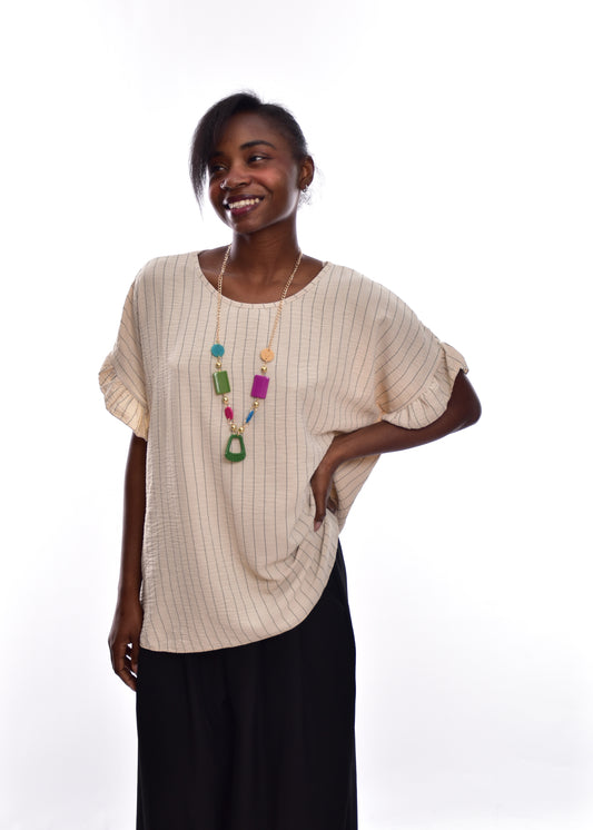 BLUSA DIPLO + COLGANTE-BEIGE