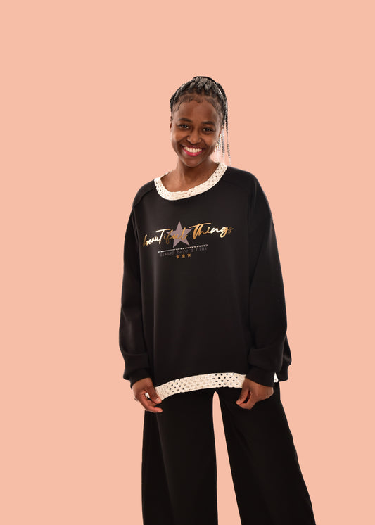 SUDADERA BEAUTIFUL THINGS-NEGRA