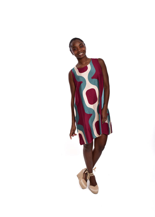 VESTIDO RETRO-GRANATE