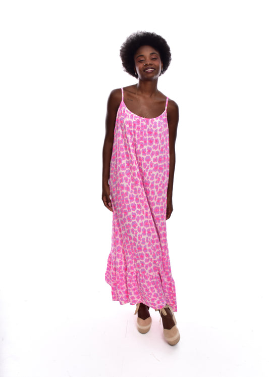 VESTIDO ANIMAL PRINT-FUCSIA