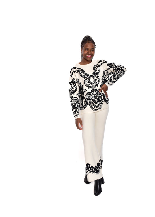 CONJUNTO DE PUNTO-BORD BEIGE