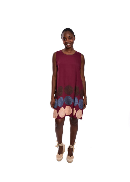 VESTIDO TOPOS-GRANATE