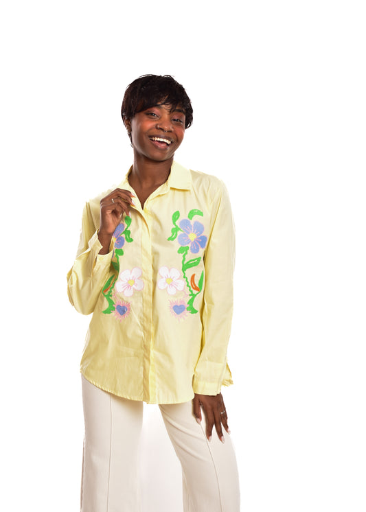 BLUSA BORDADOS-AMARILLA