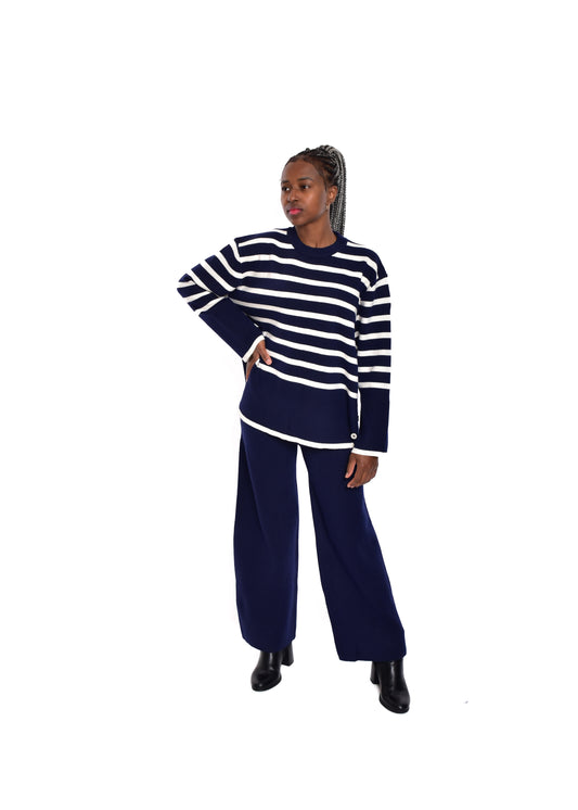 CONJUNTO DE PUNTO RAYAS-AZUL