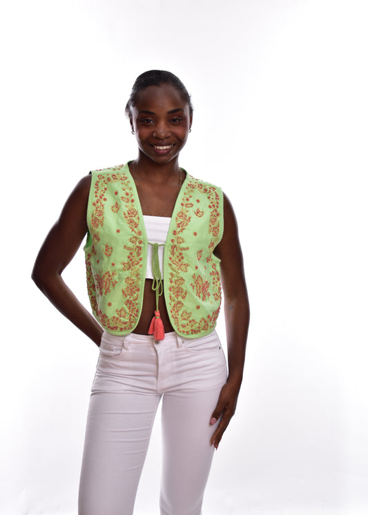 CHALECO BORDADO-VERDE