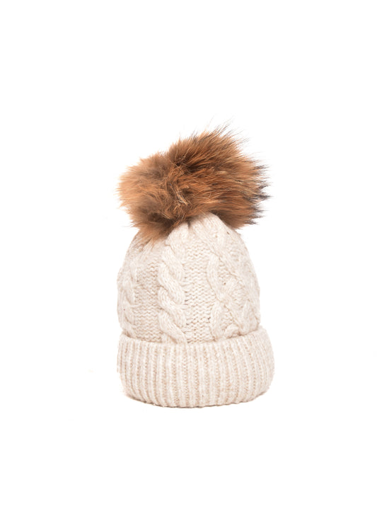GORRO POMPÓN- TRENZADO